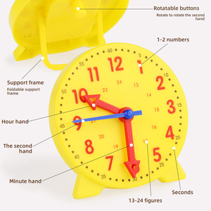 Kit <span class=keywords><strong>de</strong></span> <span class=keywords><strong>Reloj</strong></span> Interactivo para Niños, Juguete Educativo con Tarjetas <span class=keywords><strong>de</strong></span> Rompecabezas y Dados para el Aprendizaje Temprano del Reconocimiento del Tiempo - Product Image 2
