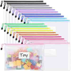 Waterproof A4 Thickened Transparent File Pouch Mesh Canvas <b>Document</b> <b>Holder</b> Receipt Organizer Stationery Bag Office - Product Image 1