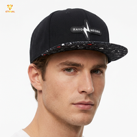 Op maat gemaakte Oxford Dobby 6-panel gestructureerde snapback baseballcap met 2-kleurige borduring op de klep, grijs & marineblauw, stippenpatroon.