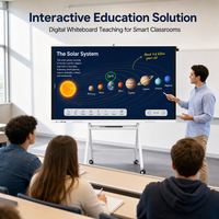 Tableau blanc interactif intelligent à écran plat infrarouge mural de 98 pouces, système double, pour l'école et le bureau