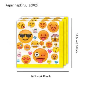 Suministros <span class=keywords><strong>de</strong></span> fiesta <span class=keywords><strong>de</strong></span> cumpleaños <span class=keywords><strong>de</strong></span> estilo moderno, juego <span class=keywords><strong>de</strong></span> vajilla desechable Emojis que incluye platos, servilletas, tazas, artículos decorativos <span class=keywords><strong>de</strong></span> gran venta - Product Image 6