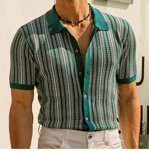 Yaz çizgili Camisas Polo Oversize as boy örme Knitted De Hombre T shirt erkekler için - Product Image 1