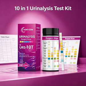 Bandelettes de test urinaire RS-10T 10-en-1 : Analyse complète de l'urine (glucose, protéines, corps cétoniques, pH, densité sanguine, leucocytes) pour usage domestique, diagnostic rénal <span class=keywords><strong>et</strong></span> diabétique - Product Image 3