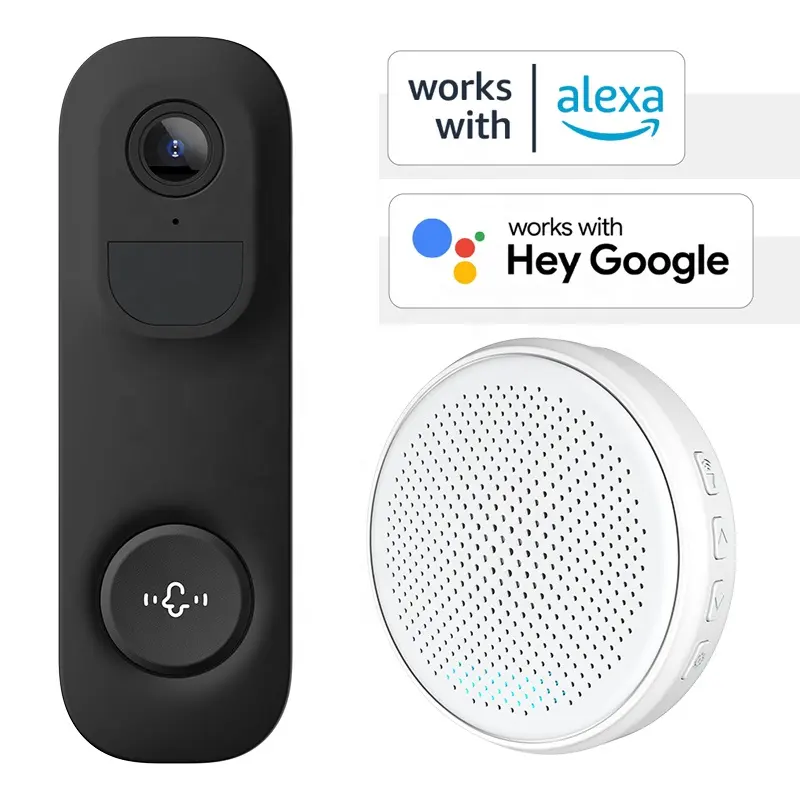 PIR Alexa Google Assistant กริ่งประตูคริสต์มาสยาวนานทนทานการแข่งขันอัตโนมัติปลุกโทรศัพท์มือถือออดวิดีโอ