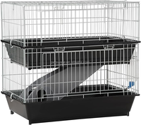 Cage pour petits animaux à 2 niveaux Chinchilla Rabbit Hutch Pet Play Habitat