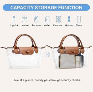 Sac à bandoulière messager pour femme, grande capacité, en PVC imperméable, avec doublure en polyester transparent, approuvé pour les événements sportifs - Product Image 5