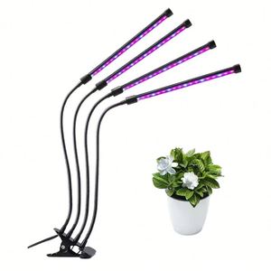 Luz LED de Crecimiento para Plantas de Interior con Carga USB, Jardín Inteligente, Multi-Cabezal Ajustable, Espectro Completo, 3 Modos, Rojo y Azul, con Clip - Product Image 1