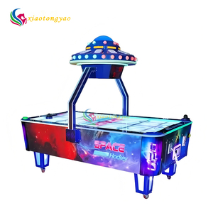Table de hockey sur air pour 2 joueurs, adultes et enfants, avec marqueur électronique, construction en métal et fibre de verre - Product Image 4