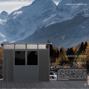 <span class=keywords><strong>Casetta</strong></span> da Giardino Serie M in Vendita, 2.8Mx2.2M 9'x 7', Resistente all'Acqua, Tetto a Spiovente, Pannello WPC + <span class=keywords><strong>Alluminio</strong></span> con Telaio in Legno - Product Image 1