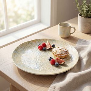 ชุดจานเซรามิกเคลือบด้านทรงกลมสำหรับของหวาน เหมาะสำหรับร้านอาหารตะวันตก โรงแรม จานตื้นระดับไฮเอนด์ ขายส่ง - Product Image 3