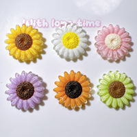 Aksesoris Resin DIY Bunga Matahari dan Daisy untuk Hiasan Cangkir, Hiasan Rambut, dan Casing Ponsel Buatan Tangan