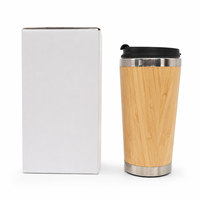 Mug de voyage en bambou de 450 ml avec couvercle, gravure laser personnalisée, vente en gros directe usine Chine, idéal pour les trajets quotidiens et les programmes de cadeaux en gros