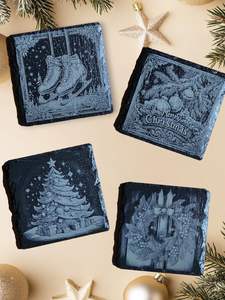 Posavasos de Pizarra Negra Cuadrados de 4 Pulgadas al por Mayor, para Grabado Láser, Logotipo Personalizado, Posavasos Redondos de Pizarra - Product Image 6