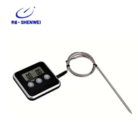 Termometer Daging Digital OEM SW Kustom dengan Probe Berkabel, Alat Masak Multifungsi untuk BBQ, Panggangan, Panggang, Goreng