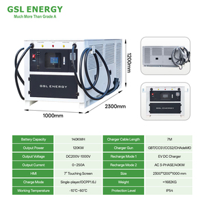 สถานีชาร์จรถยนต์ไฟฟ้าแบบพกพา GSL ENERGY 140kWh แบตเตอรี่ลิเธียมไอออน ชาร์จเร็ว สำหรับธุรกิจ B2B รุ่น X140120 แบบพกพา - Product Image 2