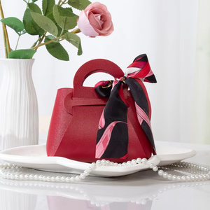 Portable Mini <b>Gift</b> Bag With Handle And Silk Scarf Decoration For <b>Small</b> Jewelry And Cosmetics - Product Image 5