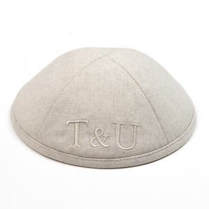 Personalizado Kipá bordado Logo judío Kippot Boda REGALOS Lino Kippot Yarmulke <span class=keywords><strong>Kipa</strong></span> Yarmulka sombrero - Product Image 1