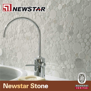 Mosaïque de marbre ronde, mosaïque de marbre à bulles, mosaïque de marbre - Product Image 2