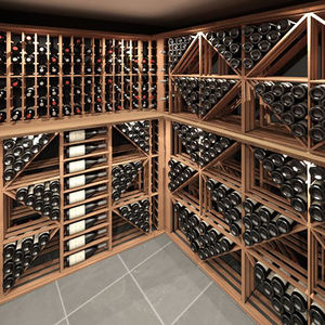 Bodega de vino de madera maciza de lujo grande personalizada, estante de vino hecho a mano de estilo clásico moderno para muebles del hogar, Panel de estilo de madera - Product Image 6