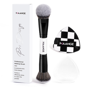 Outil de pinceau de maquillage de beauté Double tête plate Premium fond de teint correcteur Blush Pinceau de contour Pinceau de maquillage - Product Image 1