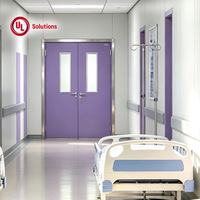 Portes doubles en acier sur mesure, avec propriétés antibactériennes et insonorisantes, adaptées aux hôpitaux et aux salles de patients.