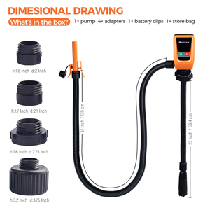 Bomba de Transferencia de Combustible Industrial de Plástico de 3.2 GPM, Operada por Batería de 12V CC, con Sensor de Parada Automática, Autocebante, Portátil, para Diésel y Gasolina - Product Image 1