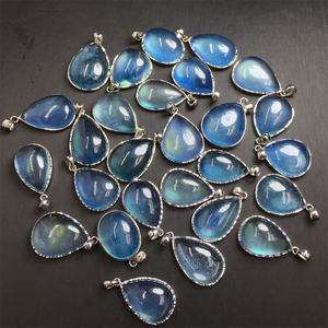 งานฝีมือคริสตัลควอตซ์บำบัดแบบขายส่ง เงินแท้ 925 พร้อมจี้อะความารีนสำหรับตกแต่ง - Product Image 4