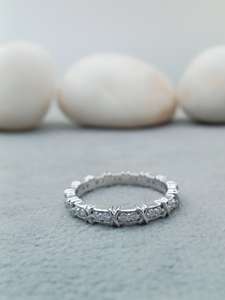 เครื่องประดับ BOJ FINE แหวนเพชรทรงโค้งอินฟินิตี้ คัตติ้ง VVS มอยส์ซาไนต์ เพชรเลี้ยงในห้องปฏิบัติการ สำหรับงานหมั้น งานครบรอบ งานแต่งงาน แหวนแบบเต็มวง - Product Image 5