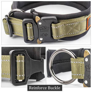 Luxury 2023 Custom Design Tactical <b>Dog</b> Collar Adjustable Polyester/Nylon Reflective Buckle Padded Handle Training Duty - Product Image 4
