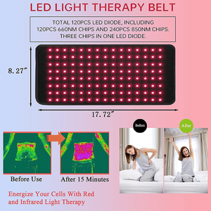 Bantalan Terapi Cahaya Inframerah Merah untuk Meredakan Nyeri Tubuh, Punggung, Lutut, Tangan & Kaki, Portabel 660nm/850nm NIR Terapi Dalam - Product Image 3