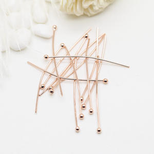 Accesorios de Bisutería de Moda al por Mayor, Pasadores de Cabeza Redonda Chapados en Oro de 14K, Pasadores de Bola, 300 Piezas por Paquete - Product Image 3