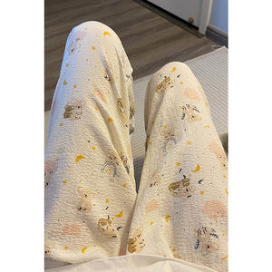 Pantalones de <span class=keywords><strong>pijama</strong></span> con estampado de <span class=keywords><strong>Koala</strong></span> para mujer, primavera y otoño 2023, nuevos pantalones de pierna ancha informales holgados de cintura alta, pantalones baratos ajustados de verano - Product Image 1