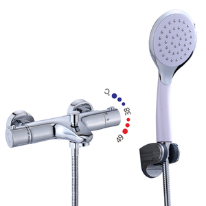 Vasca da bagno <span class=keywords><strong>Rubinetto</strong></span> Fissato Al Muro Vasca Lavello Termostatico Doccia <span class=keywords><strong>Con</strong></span> Bagno <span class=keywords><strong>Doccetta</strong></span> bagno doccia Set Miscelatore vasca da bagno <span class=keywords><strong>rubinetto</strong></span> - Product Image 1