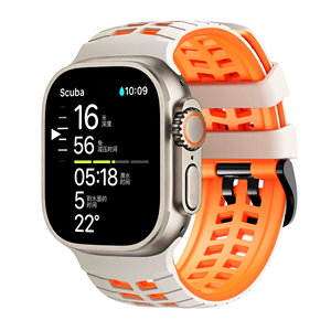 <span class=keywords><strong>Correa</strong></span> de Silicona de Doble Color para <span class=keywords><strong>Apple</strong></span> <span class=keywords><strong>Watch</strong></span> Ultra 2 49mm, Hebilla de Acero Inoxidable, <span class=keywords><strong>Correa</strong></span> Transpirable de Lujo para Reloj Inteligente - Product Image 4