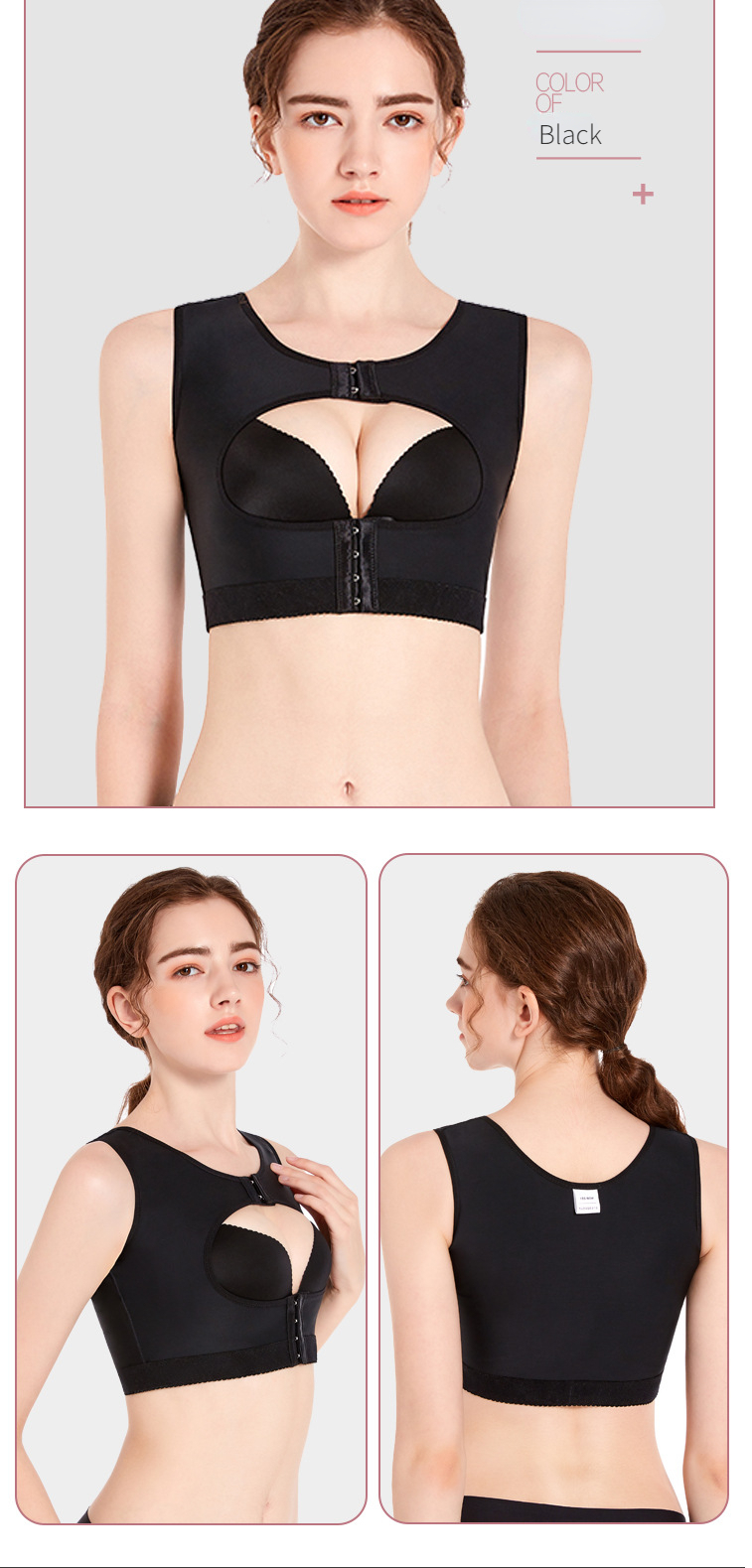 ZOYIAME Best Post-OP Shapewear Breast Back Correction Lipo Vest Shaper Chest Support Open Bust Bra Surgical Compression Garments