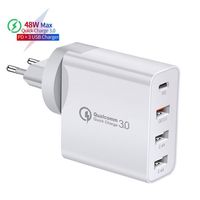 Chargeur mural multi-ports 48W GaN Type-C 4-en-1 à charge rapide USB-C PD QC3.0 pour ordinateur portable – Vente Flash