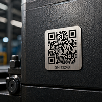 Pelat Nama Logam Kode QR Grosir Nomor Seri Kustom Label Aset Baja Tahan Karat untuk Pelacakan Peralatan Industri Label ID
