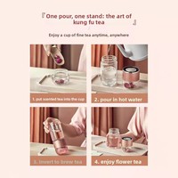 Tasse à thé en verre à double paroi avec infuseur, design élégant et mignon, mug isotherme portable pour femme