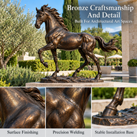 Sculpture de cheval en bronze, finition antique, cuivre, pour bureau d'entreprise, hall d'hôtel, espace public, sur mesure, résistant aux intempéries, fabrication en usine
