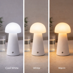 Lampe de table portable sans fil rechargeable à LED moderne et minimaliste en forme de champignon avec commande tactile pour la décoration de la maison, de la chambre à coucher et du café - Product Image 4