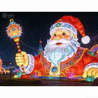 Komplettlösung für Festivallaternen: Santa Claus Haus-Lichtinstallation für Besucher, Feiertagsattraktionen, Festivallaternen