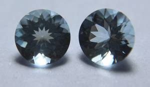 พลอยอะความารีนธรรมชาติคู่ทรงกลมเจียระไนแบบบริลเลียนท์สีน้ำเงินสด (3.45 กะรัต) ขนาด 8x8x4.5 มม. สำหรับทำเครื่องประดับ แหล่งกำเนิดแอฟริกา - Product Image 2