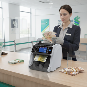 Contador de billetes multimoneda de grado bancario con soporte para denominaciones mixtas EURO/<span class=keywords><strong>USD</strong></span>/GBP y detección de número de serie - Product Image 1