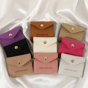 Premium Soft Microfiber <b>Jewelry</b> <b>Roll</b> Pouch Custom Logo Envelope Style <b>Travel</b> <b>Jewelry</b> Case Organizer - Product Image 6