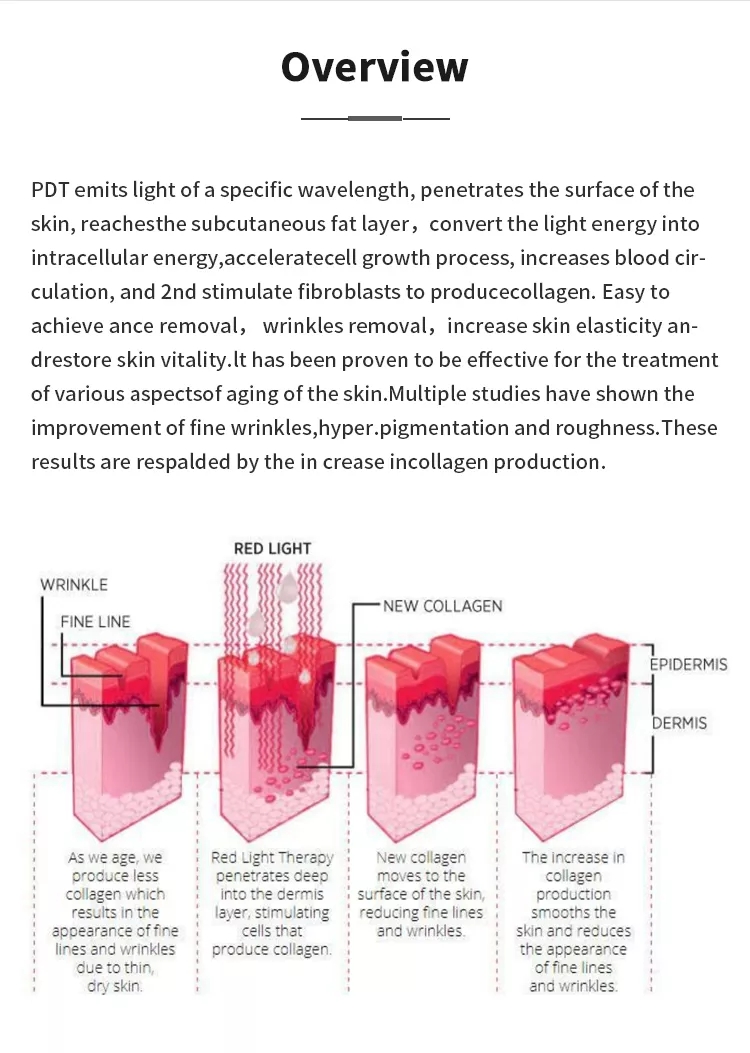 Vertical Korea PDT Facial Treatment LED Red Light therapy + Blue Light + Infrared 3 in 1 LED PDT skin whitening machine