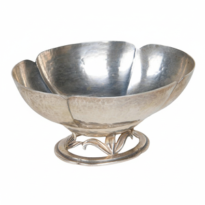 ชามเสิร์ฟอาหารโลหะเครื่องครัวโต๊ะอาหารโต๊ะอาหารนิกเกิลชุบผลไม้เซิร์ฟเวอร์ชามบนฐาน - Product Image 1