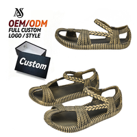 Sandalias Unisex de Diseño Tejido en Bronce, Sandalias de Alta Calidad, Estética de Nicho, Transpirables, para Verano, Aire Libre, Playa, Casuales