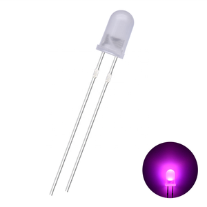 Dip LED Diode 5mm khuếch tán tròn màu hồng ánh sáng nhúng Diode tiêu thụ điện năng thấp cường độ ánh sáng cao cuộc sống lâu dài F5 đầu tròn màu hồng - Product Image 3