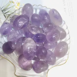 Pierres précieuses de guérison violet clair, améthyste à la lavande, cristaux fengshui, pour la décoration, vente en gros, 6 pièces