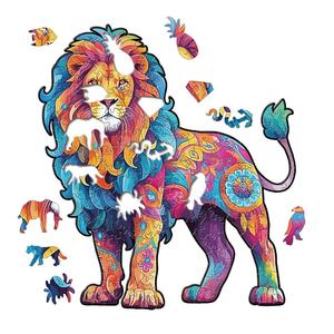 Puzzle en bois artisanal 3D personnalisé par <span class=keywords><strong>le</strong></span> fabricant TT-WT-15, motif animal <span class=keywords><strong>loup</strong></span> <span class=keywords><strong>et</strong></span> <span class=keywords><strong>lion</strong></span>, vente en gros, design animal, puzzle en bois transfrontalier - Product Image 2